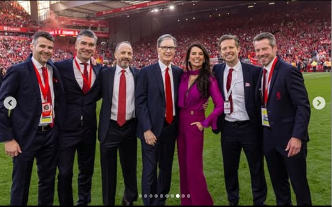 حضن محمد صلاح من زوجة مالك ليفربول